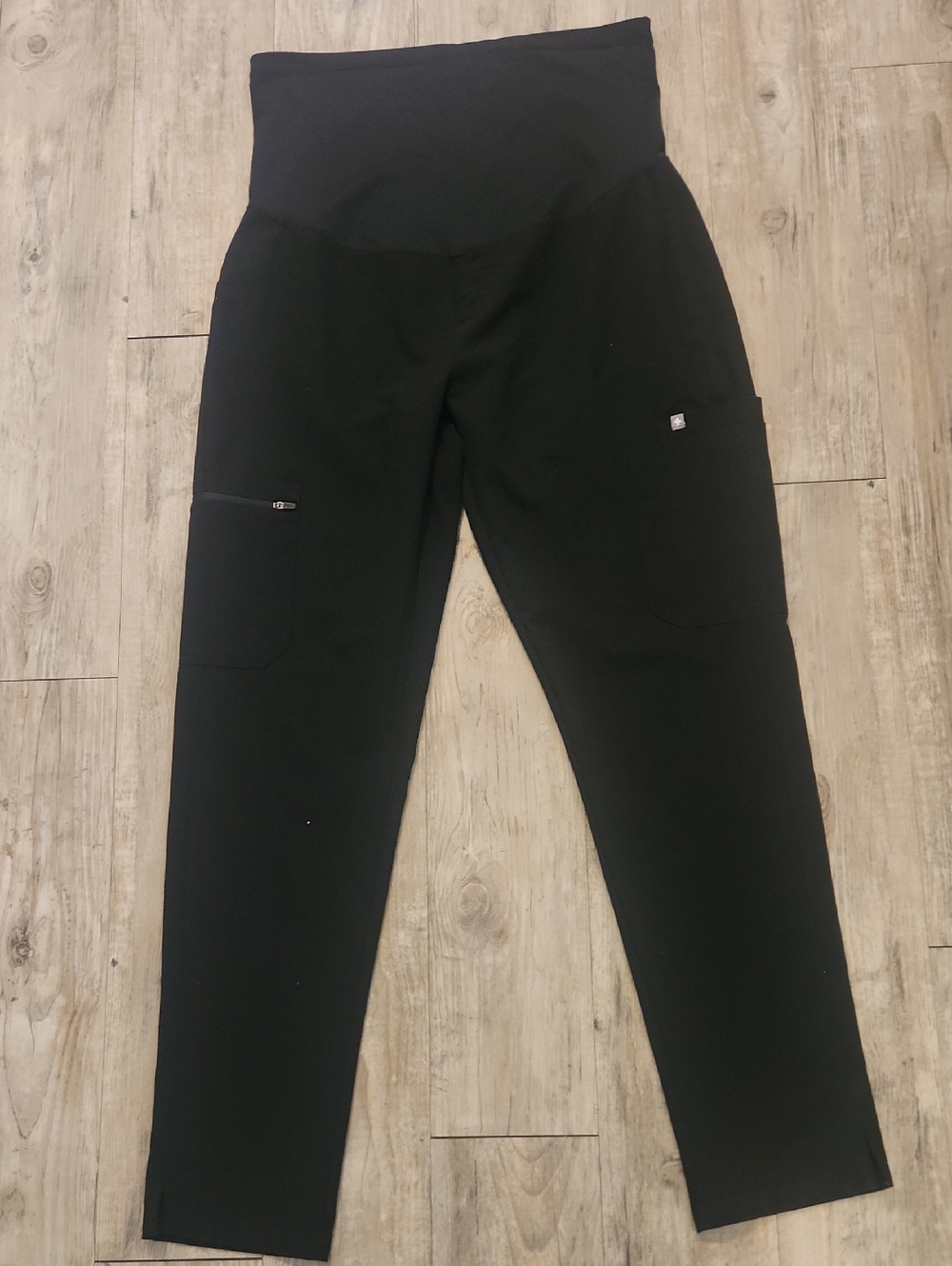 Figs Black Maternity Scrub Pants with Side Pockets Large/tall
